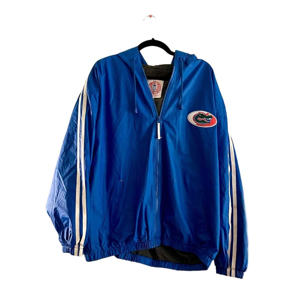 EUC VTG 90s University of Florida Gators Blue Full Zip Windbreaker Jacket Sz XL